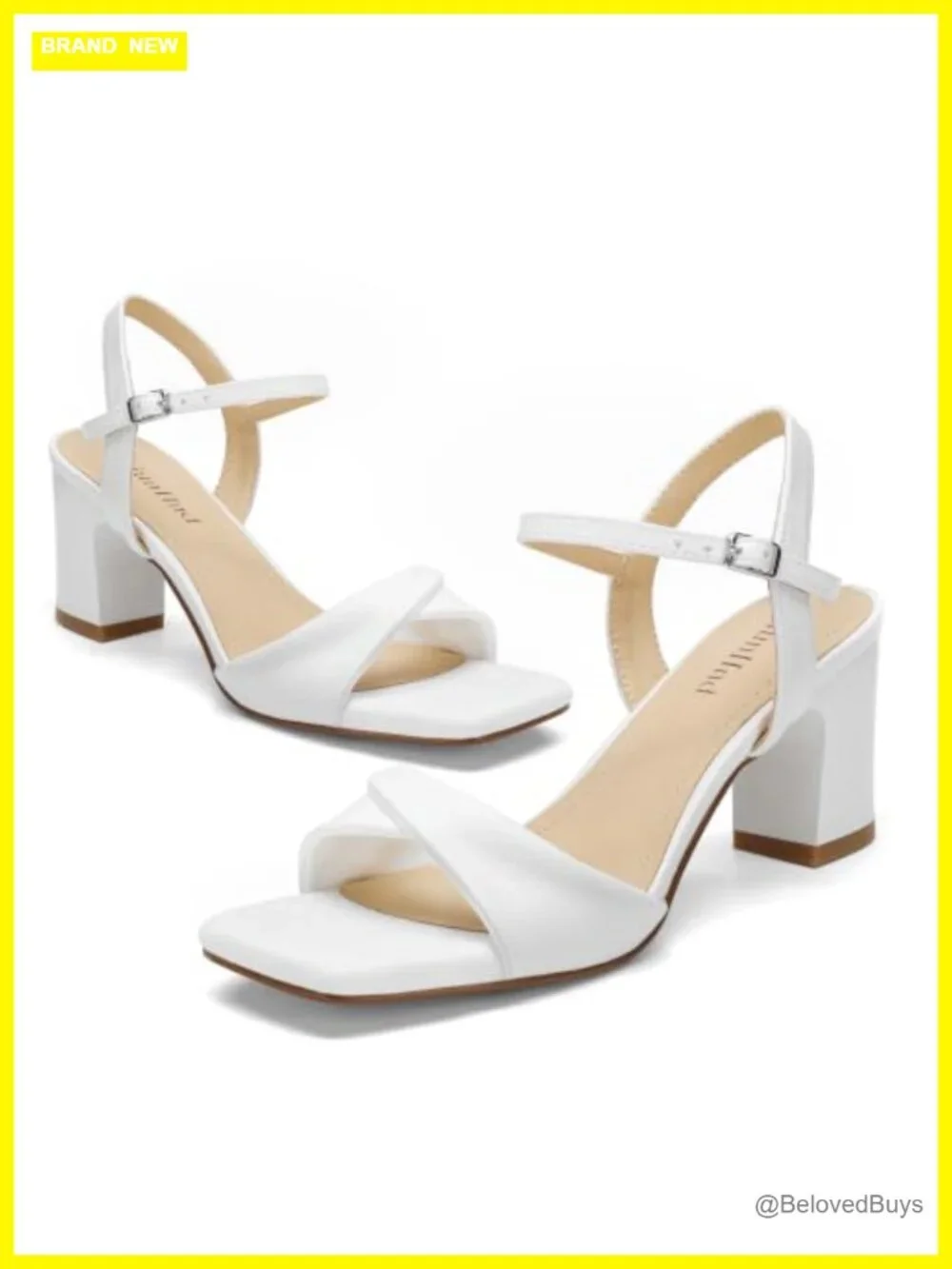Women's Strappy Block Heel Sandals Square Toe Ankle Strap